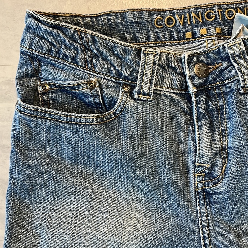 Covington  Capri jeans  medium blue   Wide cuff  ankle pants  Vintage  Size 4 - Picture 2 of 7